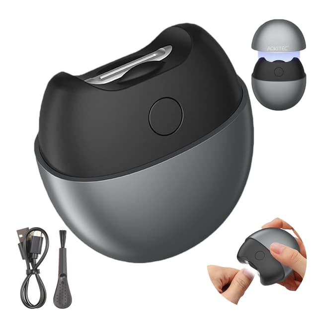 Detalle de Aokitec Elektrischer Nagelknipser mit LED, 2-Gang-Vibration und Sammelrate > 90%