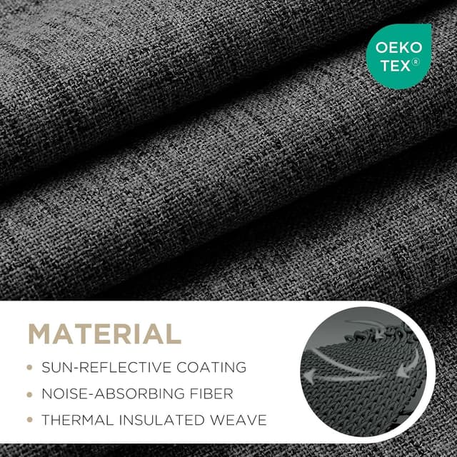 Detalle 2 de Joydeco Blackout Curtains for Bedroom (2 Panels, 66" W x 108" L) — 100% Light Blocking Thermal Room Darkening Drapes