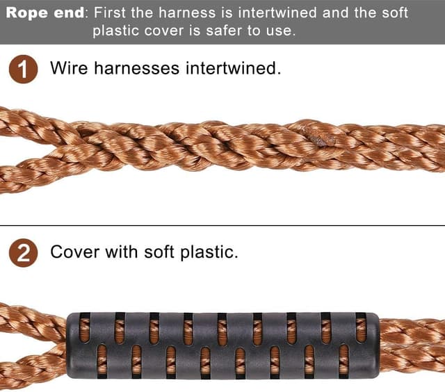 Detalle 2 de SELEWARE Hammock Straps Tree Swing Rope Kit with 304 Stainless Steel Snap Hook (2 Pack) – 360cm