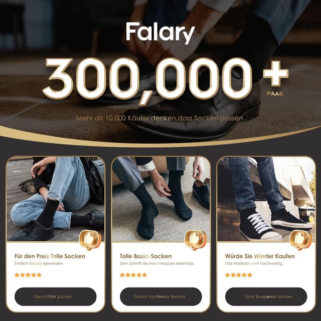 Thumbnail 5 de FALARY 12er-Pack Baumwollsocken für Herren und Damen