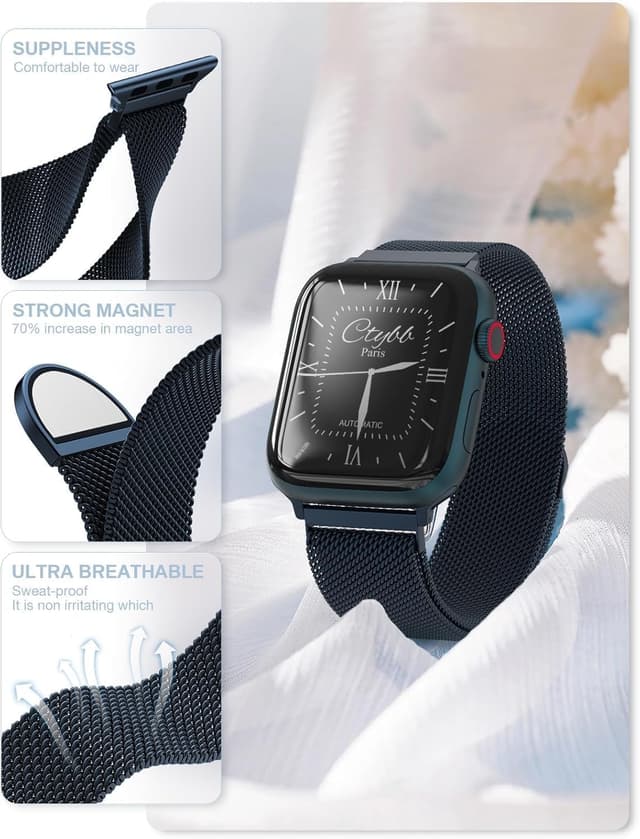 Detalle de ORRLBB Magnetic Apple Watch strap, 49mm