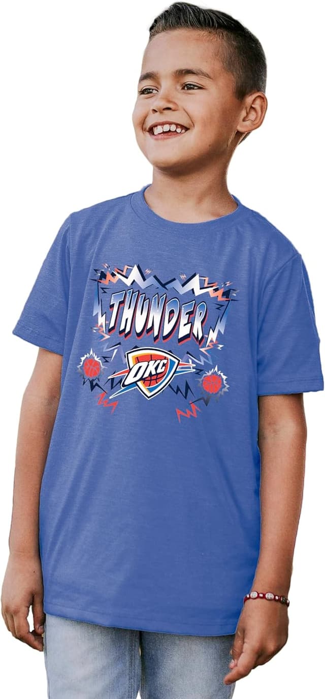 Detalle 2 de Blue 84 NBA Unisex Kids Miami Heat Youth Tri-Blend T-Shirt (Officially Licensed)