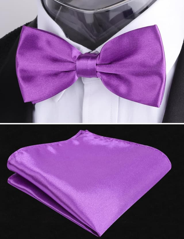 Detalle de Alizeal Solid pre-tied bow tie set 10cm