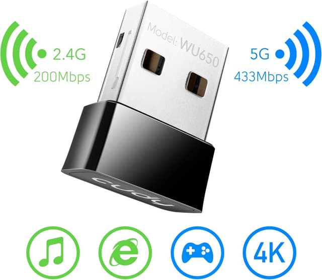 Thumbnail 1 de Cudy WU650 AC 650Mbps USB WiFi adapter