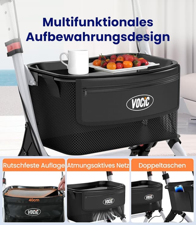 Thumbnail 6 de VOCIC Z32 Lite Rollator schmal für die Wohnung – faltbar & leicht, Indoor-Rollator mit leisen PU-Reifen