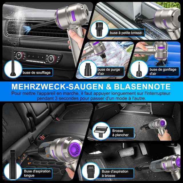 Detalle 2 de Aspirapolvere auto Fwiull 18000 PA portatile