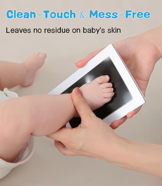 Detalle de Zemiu Fußabdruck Handabdruck Baby Set – Abdruck-Set für Baby bis 0–18 Monate, 10 × 15 cm, 4 Clean-Touch-Stempelkissen