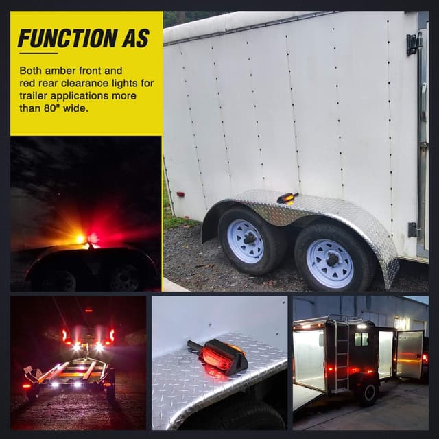 Thumbnail 6 de Nilight 2PCS LED Trailer Fender Lights (Amber Front / Red Rear) — Pre-Wired Clearance Marker Lamp for Trucks, Camper & RV