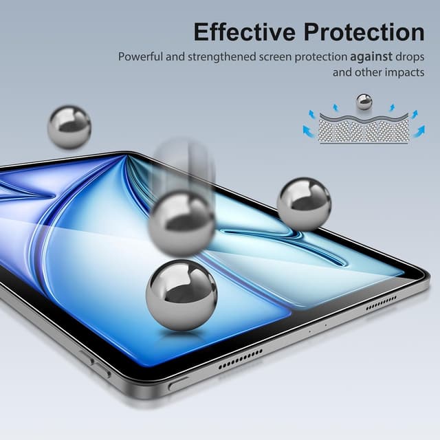 Detalle 2 de SPARIN Schutzfolie (2 Stück) für iPad Air 11 Zoll M4/M3/M2 (2026/2025/2024) – kratzfest, 9H, Anti-Bläschen