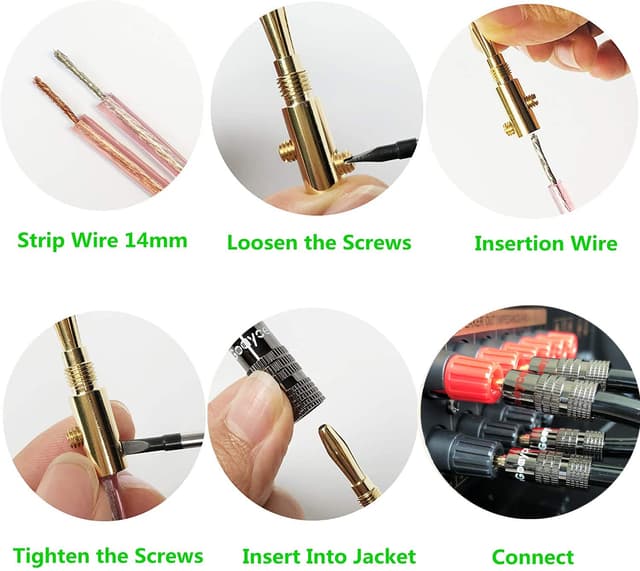 Detalle de Goaycer 4mm gold banana plugs 12 pcs