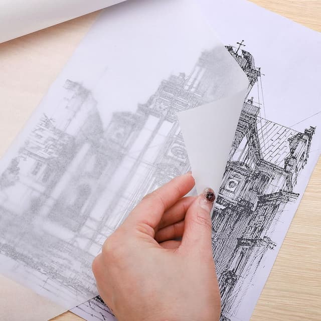 Detalle 2 de 43cm x 23m Tracing Paper Roll (White, Translucent) for Sewing, Pattern Tracing & Drawing