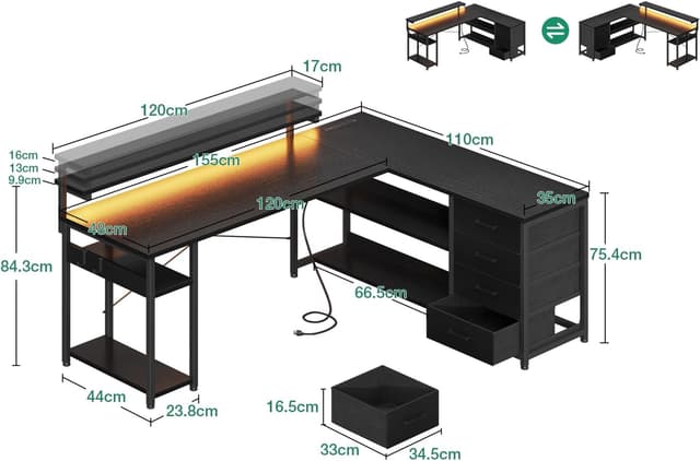 Detalle de ODK Escritorio con Cajones 155×110cm