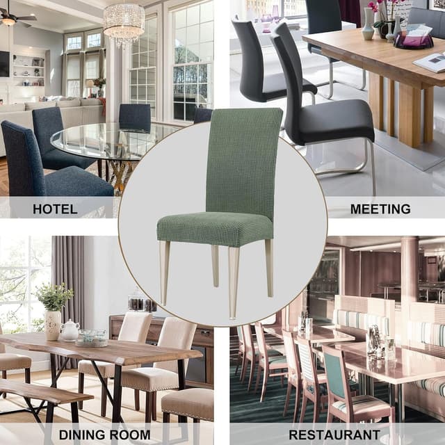 Thumbnail 6 de Ystyle housse de chaise extensible lavable (4 pièces) vert clair
