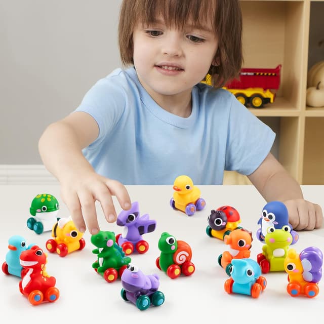 Thumbnail 5 de JOYIN Mini-Voitures en Caoutchouc 16 pièces