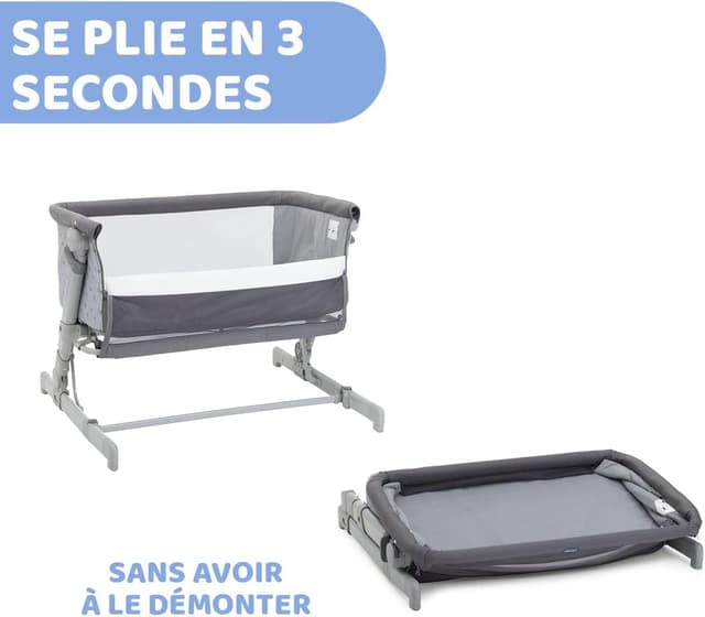 Detalle de Chicco Next2Me Go berceau de cododo pliable, lit latéral gris foncé