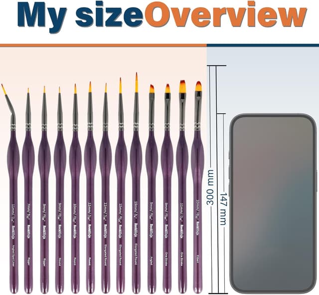 Thumbnail 2 de Pinsel Set Malen 13 Stück Detailpinsel 🎨