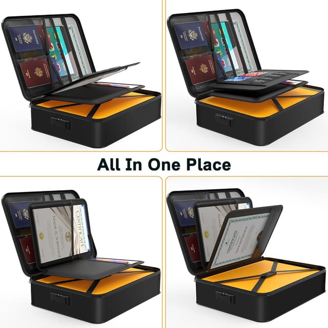 Detalle de Noiposi 5200โ fireproof document box with lock ๐