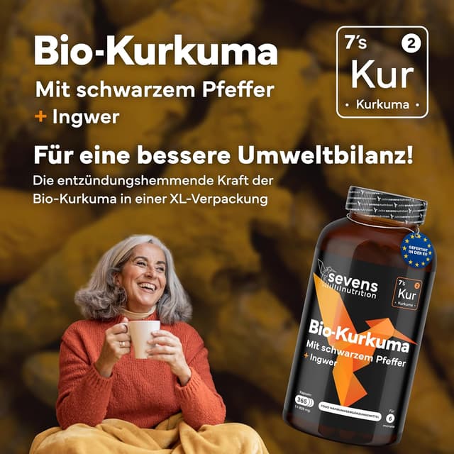 Detalle 2 de Sevens Nutrition Kurkuma Kapseln 365 đź’Š