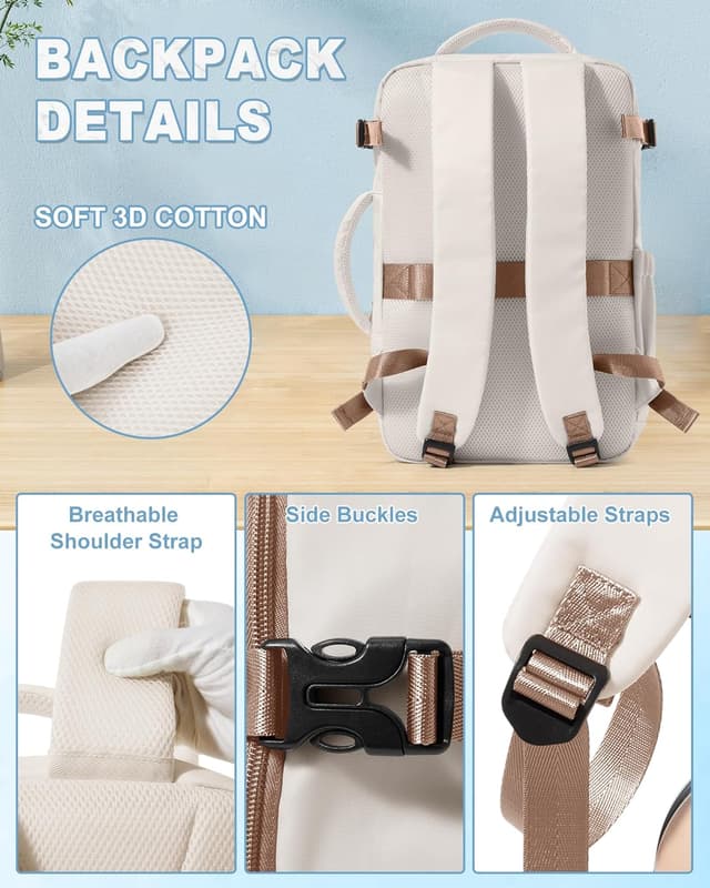 Thumbnail 6 de SZLX großer Reiserucksack Damen/Herren für Ryanair & Wizz Air Handgepäck (40 x 30 x 20 cm) mit 14-Zoll-Laptopfach und Nassbeutel