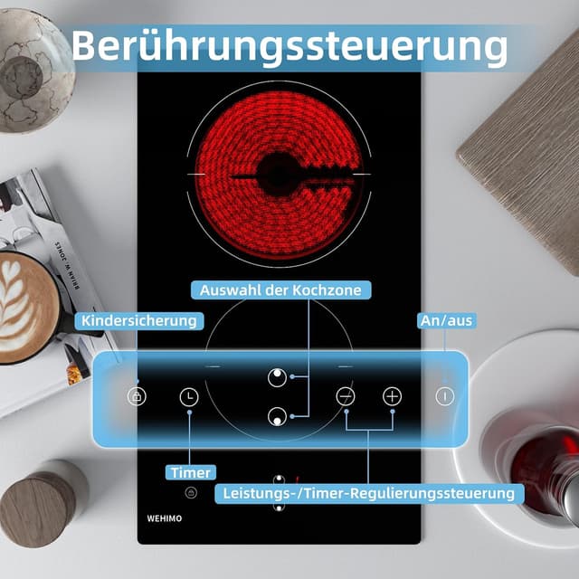 Detalle 2 de WEHIMO Glaskeramikkochfeld 29,5 cm 3000 W