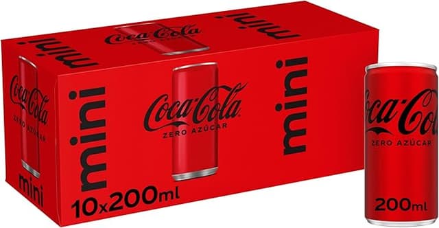 Imagen de Coca-Cola Zero Azúcar 🍶 Pack 10 mini latas 200 ml en OfertitasTOP