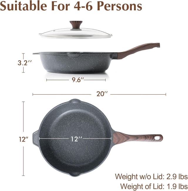 Thumbnail 5 de SENSARTE 12-inch Nonstick Deep Frying Pan