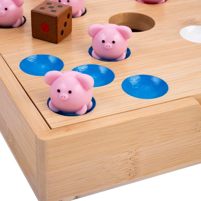 Thumbnail 6 de Engelhart Ferkelrennen Würfelspiel – lustiges Schweine-Gesellschaftsspiel mit 60 Silikon-Schweinchen