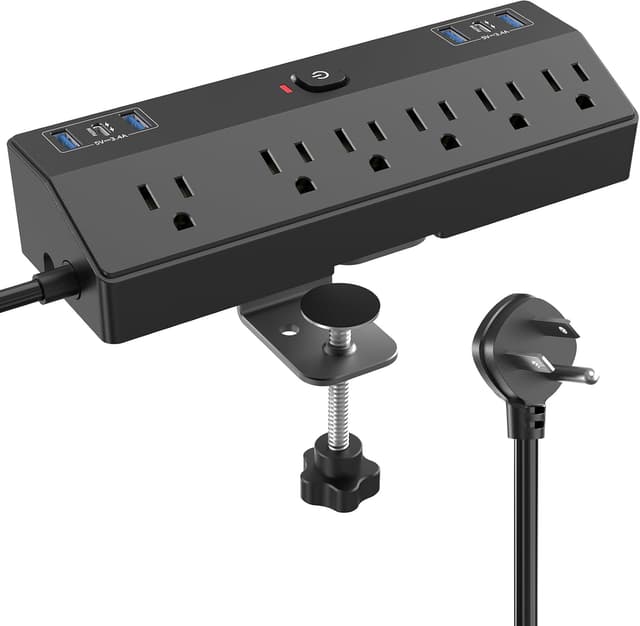 Detalle de JXGUCAT Desk Clamp Power Strip 40W 🔌