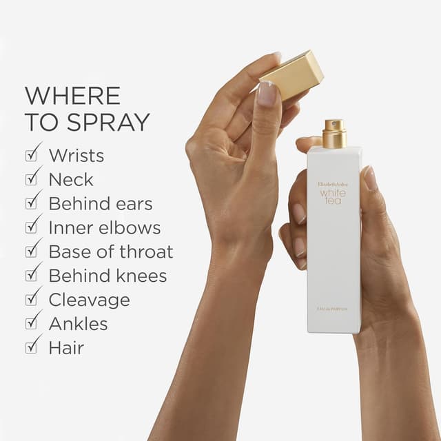 Detalle de Elizabeth Arden White Tea Eau de Parfum (100 ml) – floraler Duft mit weißem Tee & Meeresbrise