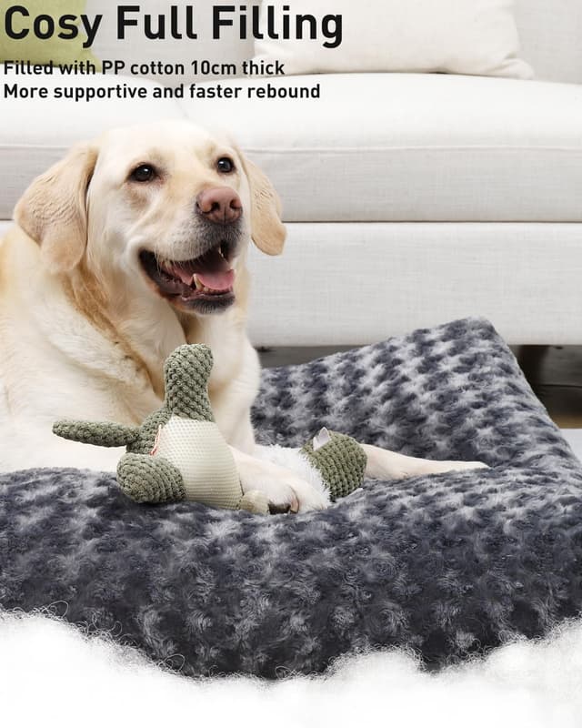 Detalle de KSIIA Large Dog Bed 90x60x8cm calming cushion