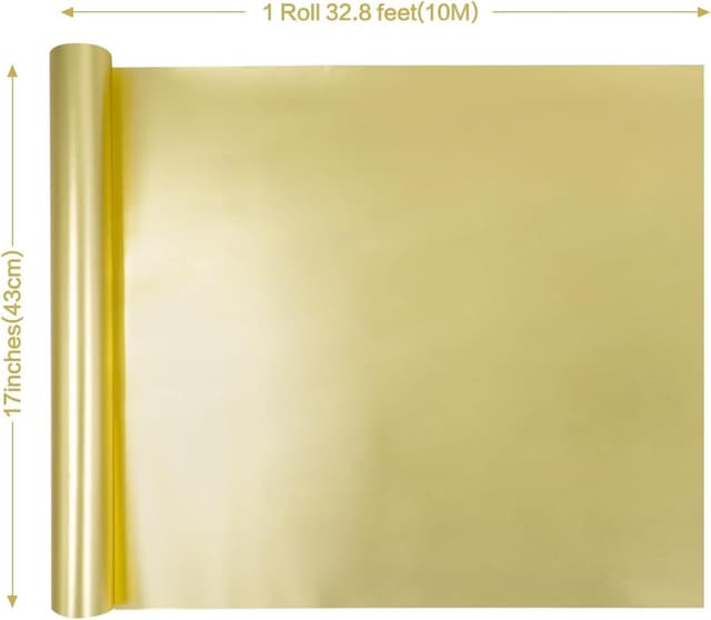 Detalle de Gold Matte Gift Wrapping Paper Roll (43cm x 12m) for Birthday, Wedding & Party Gifts