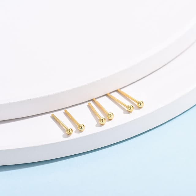 Thumbnail 5 de CERSLIMO 14K vergoldete Ohrstecker Set Zirkonia đ