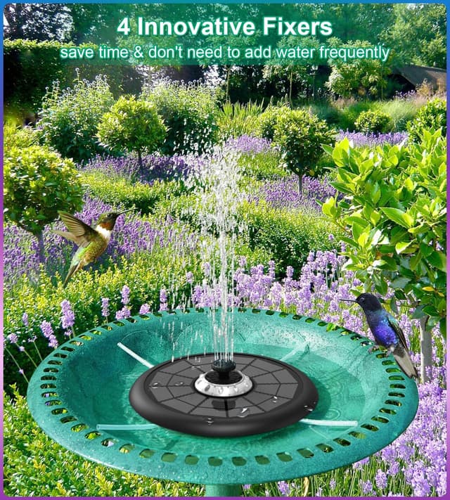 Detalle 2 de SZMP Solar Springbrunnen SZMP 2025 UFO Licht – Solar-Teichpumpe mit 5W, 7 Düsen und RGB-Beleuchtung