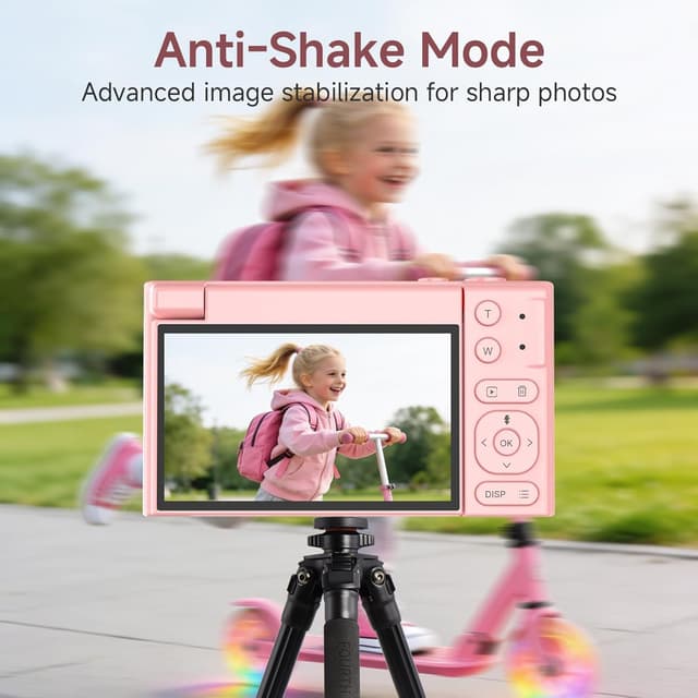 Detalle 2 de 4K 64MP Digital Camera (Pink) with 32GB TF Card, 3" 180° Flip Screen, Autofocus & 16x Zoom