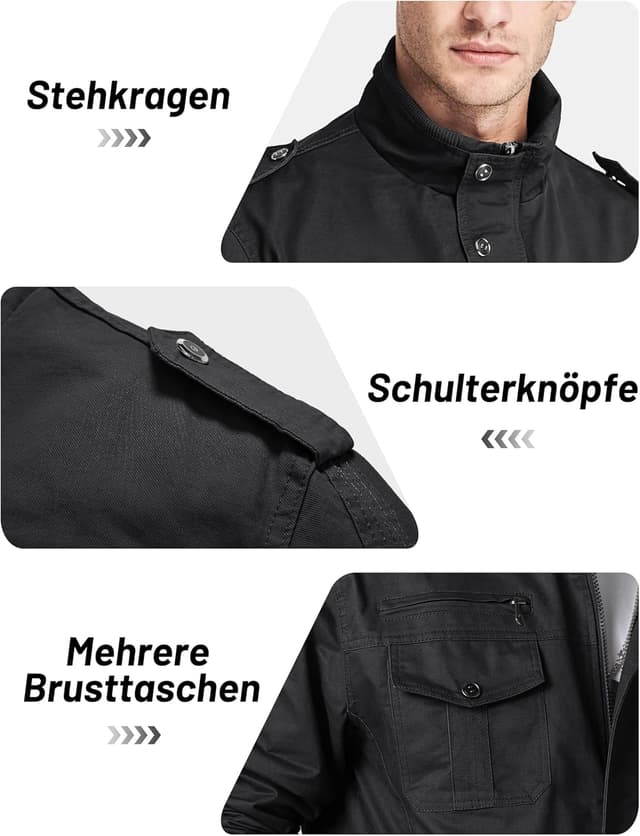 Thumbnail 3 de TACVASEN Übergangsjacke Herren Blouson Baumwolle