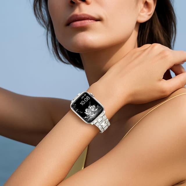 Detalle 2 de Bracciale in brillante “cristalli” per Apple Watch Donna compatibile 38/40/41/42/44/45/46/49 mm