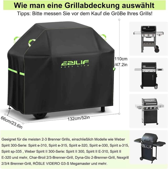 Detalle 2 de Ezilif Grillabdeckung Wetterfest 132x66x110 cm