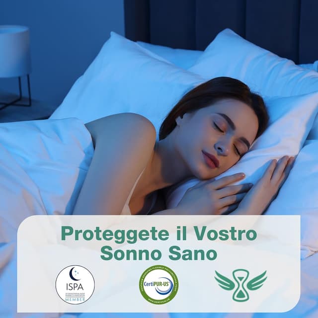 Detalle de Novilla Topper matrimoniale 160x200 in memory foam e schiuma di supporto, altezza 7,5 cm, rivestimento sfoderabile e lavabile