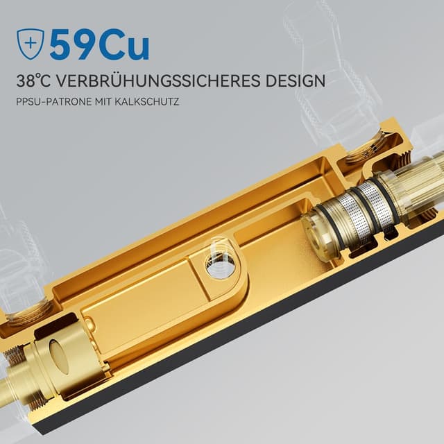 Detalle 2 de Auralum Auralum Duscharmatur Schwarz Thermostatset