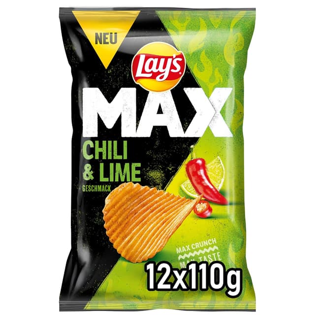 Imagen de Lay's Max Chili & Lime 12×110 g 🥔 en OfertitasTOP