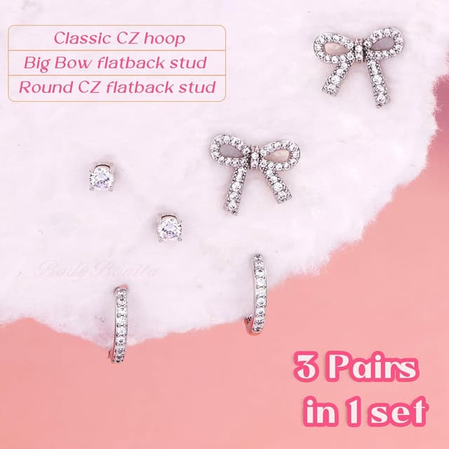 Detalle 2 de Bodybonita Schleife Ohrringe 3er Set 3 Paar đ