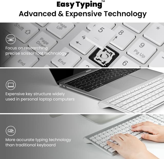 Thumbnail 1 de cimetech Wireless Keyboard Mouse Combo UK layout — Ultra‑thin set
