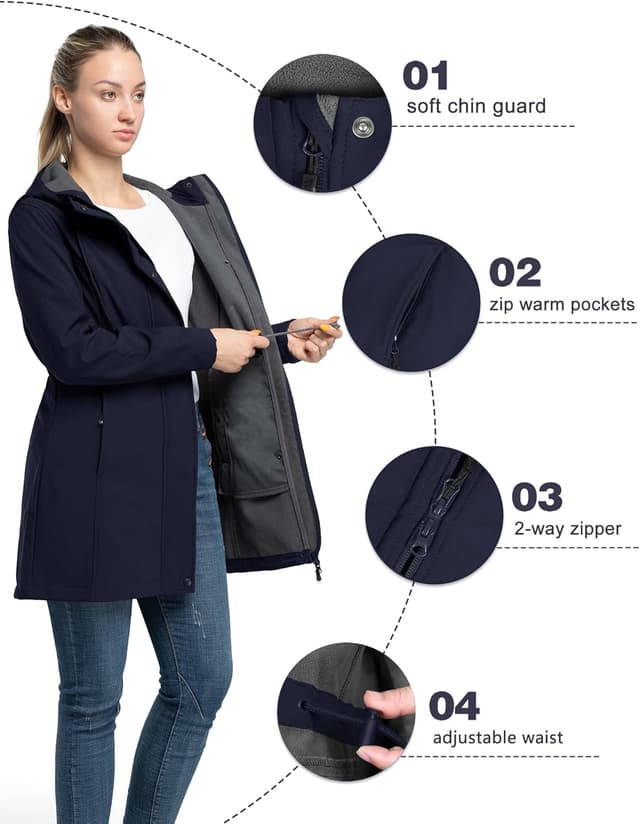 Thumbnail 2 de 33,000ft Damen leichte Softshell Regenjacke