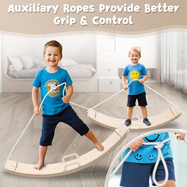 Detalle de LGMCF Wooden Wobble Balance Board 80x30CM