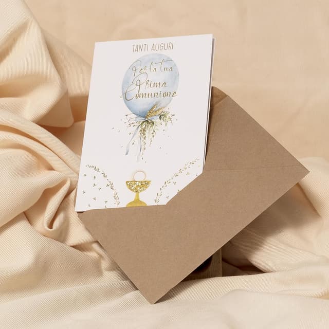 Detalle 2 de ARKRAFT Tarjeta de Comunión Niño con Bolsita Porta Dinero