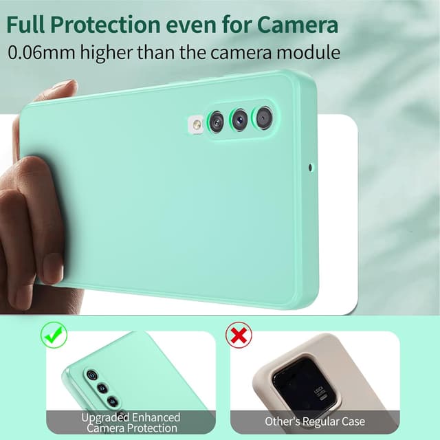 Detalle 2 de Watana Soft-Touch Silikonhülle für Samsung Galaxy A50/A50s/A30s (Mintgrün) mit Mikrofaserfutter