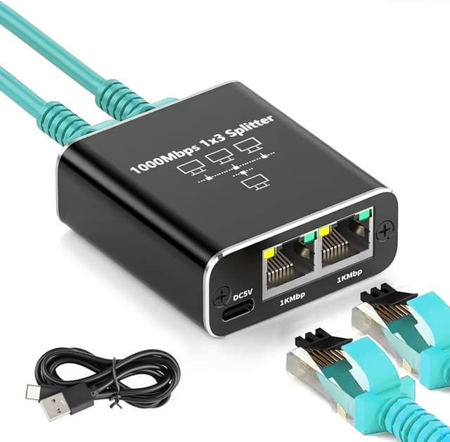 Imagen de OIHCAZ Ethernet Splitter 1 to 3 1000Mbps en OfertitasTOP