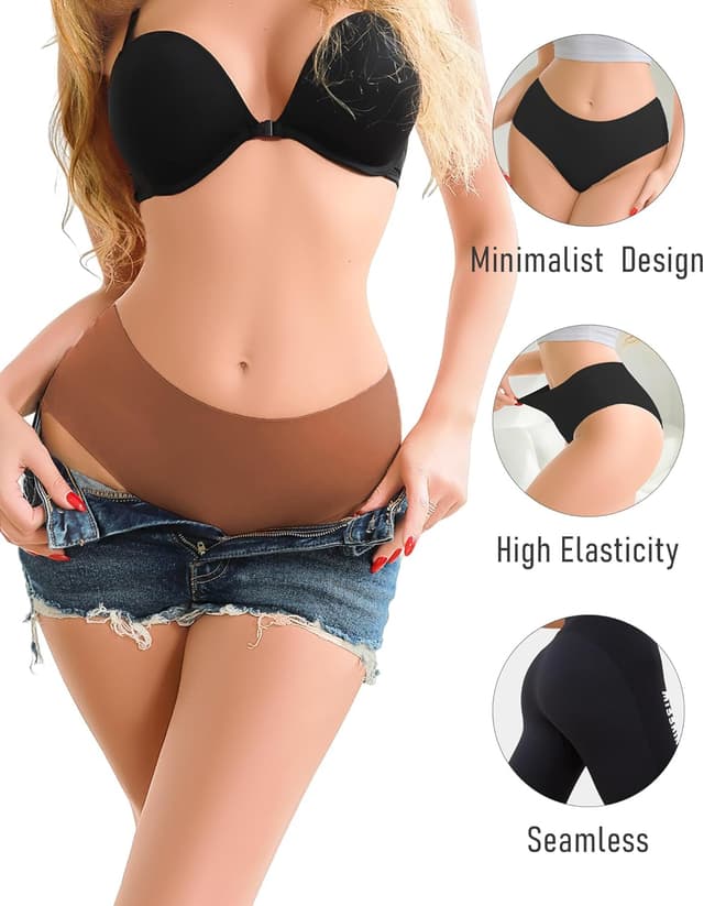 Detalle de ALL OF SHE 5 Pack di mutande senza cuciture da donna a vita media (multipack XS-XL)