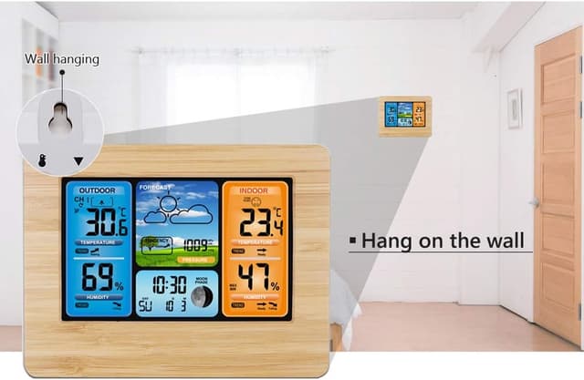 Thumbnail 8 de ONEVER Estación Meteorológica Digital Inalámbrica 🌡️ Barómetro y Alerta