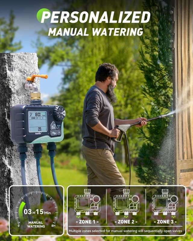 Thumbnail 4 de RAINPOINT Programador Riego 3 Salidas con LCD